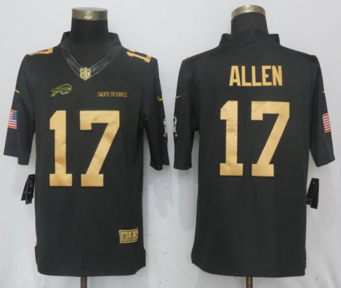 Men Buffalo Bills #17 Allen Gold Anthracite Salute To Service Limited Nike NFL Jerseys->women nfl jersey->Women Jersey